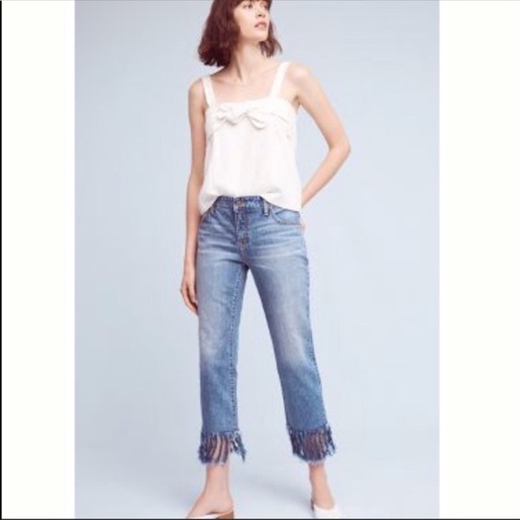 Pilcro and the‎ Letterpress Hyphen Fringe Jean in Blue Size 26 - Picture 1 of 10